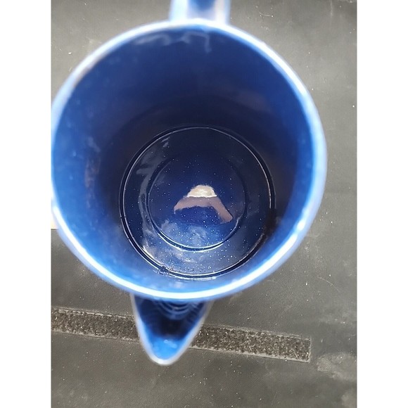 Vintage Blue/White Speckled Coffee Pot W Hinged Lid Spout Handle Camp Enamel - Picture 7 of 9